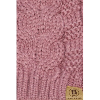 Skullies & Beanies Unisex Warm Chunky Soft Stretch Cable Knit Beanie Cap Hat - 102 2pk S. Pink/ Lilac - CW188LM5ZZN $10.68