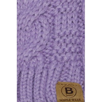 Skullies & Beanies Unisex Warm Chunky Soft Stretch Cable Knit Beanie Cap Hat - 102 2pk S. Pink/ Lilac - CW188LM5ZZN $10.68