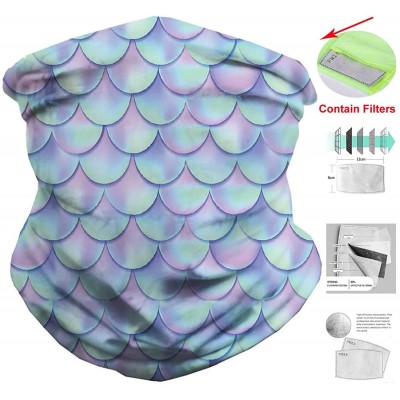 Balaclavas Bandanas Balaclava Neck Gaiter with Carbon Filter- UV Protection Face Cover for Hot Summer - Shiny Feather - CD198...