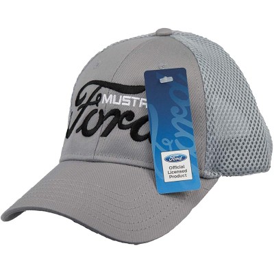 Baseball Caps Ford Mustang Hat Mesh Back Embroidered Cap - Grey - CM12NSIUF42 $26.99