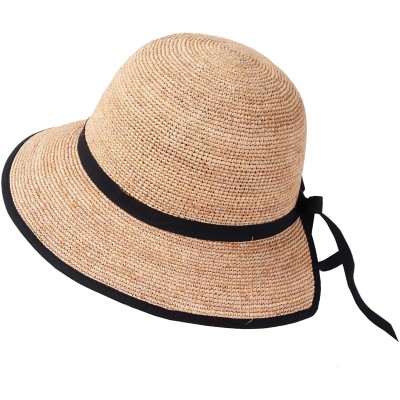 Sun Hats Womens UPF 50+ Wide Brim Panama Straw Hat Foldable Fedora Beach Sun Hat - Beige(0118) - CI18NH4SEA8 $13.64