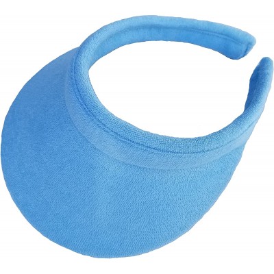 Visors Terry Covered Clip Visor - Light Blue - CN11IGE61MZ $9.03