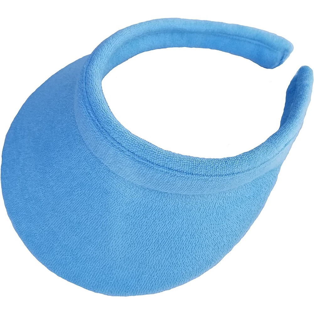 Visors Terry Covered Clip Visor - Light Blue - CN11IGE61MZ $9.03