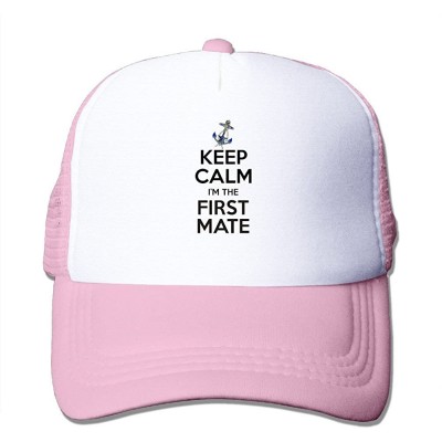 Baseball Caps Keep Calm Im The First Mate Trucker Hat - Pink - C712JAWAFQR $18.66