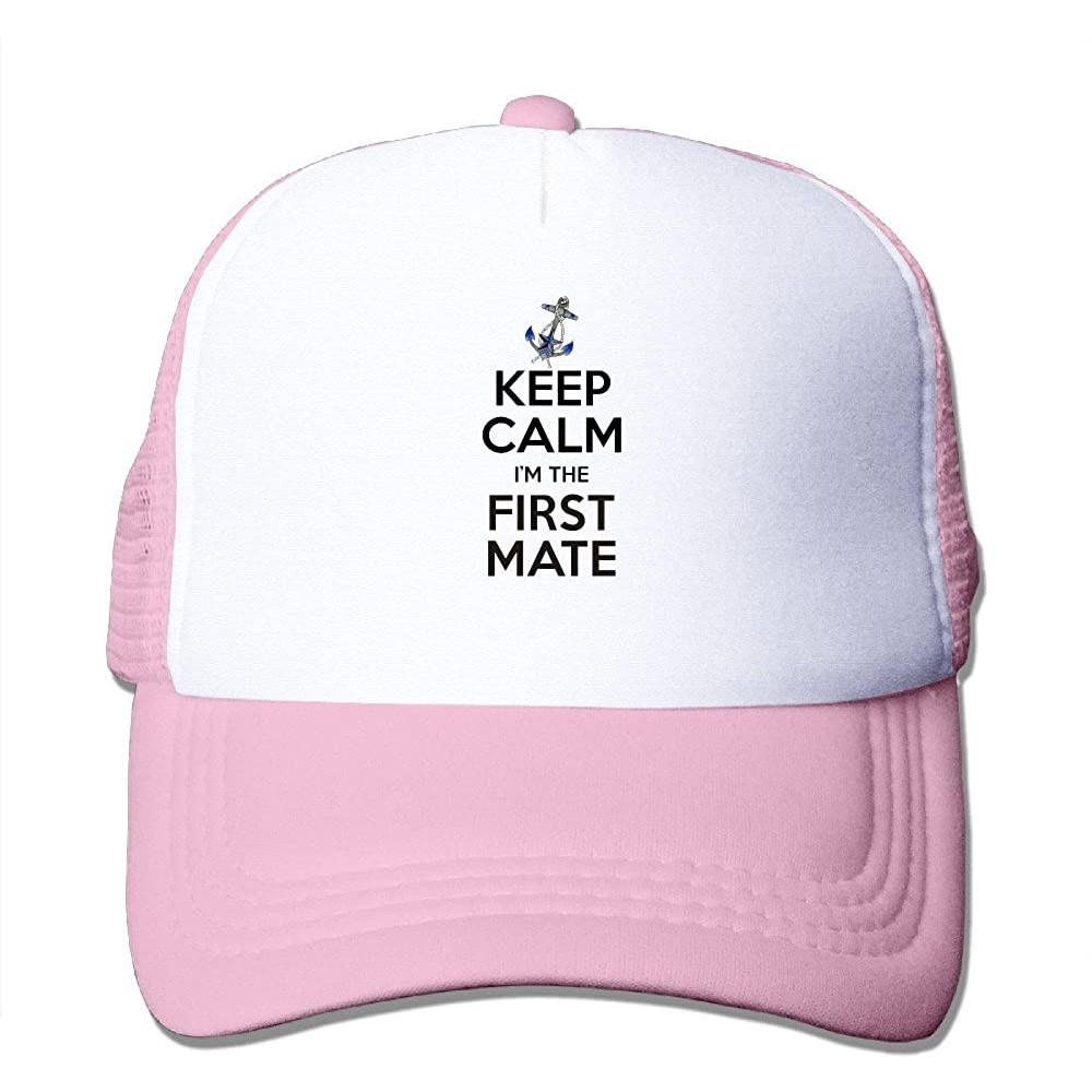 Baseball Caps Keep Calm Im The First Mate Trucker Hat - Pink - C712JAWAFQR $19.78