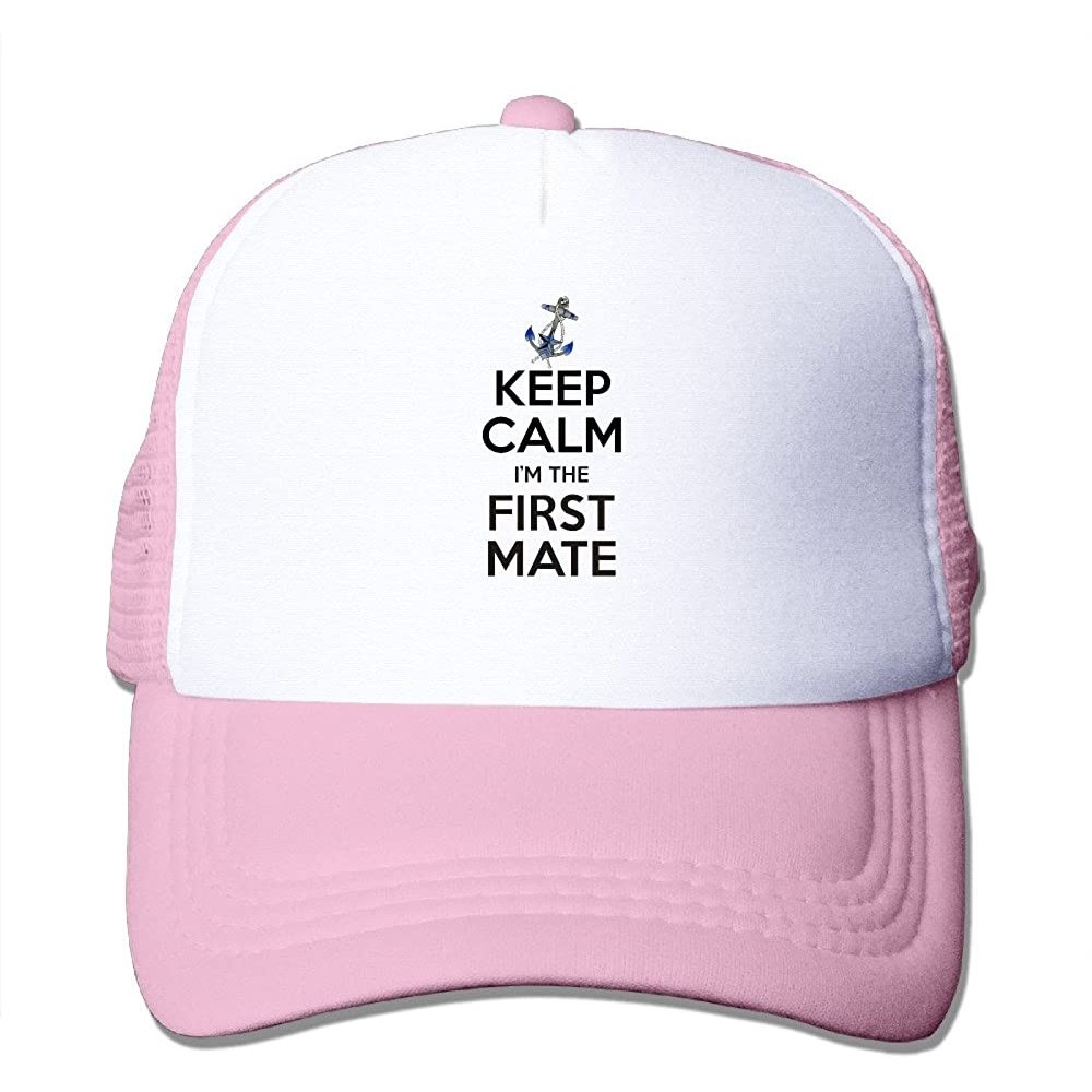 Baseball Caps Keep Calm Im The First Mate Trucker Hat - Pink - C712JAWAFQR $10.67