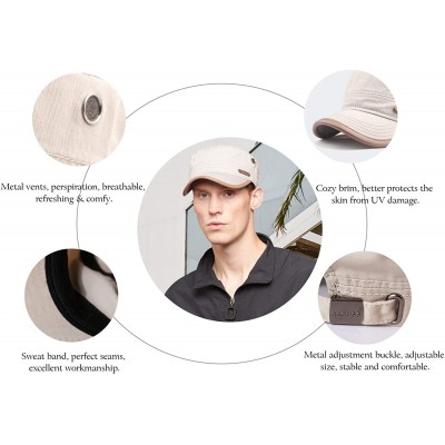 Baseball Caps Men's Cotton Classic Military Hats Adjustable Army Cap Comfy Cadet Hat Vintage Flat Top Cap Baseball Cap - Beig...