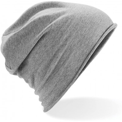 Skullies & Beanies Jersey Beanie - 5 Colours Available - Heather Grey - CX128O0TCL7 $10.65