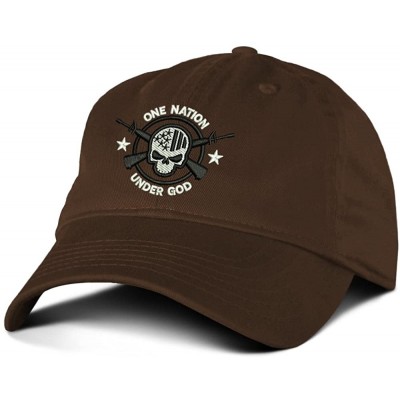 Baseball Caps One Nation Under God Military Baseball Hat - Brown - C112IFHJ5S9 $16.46