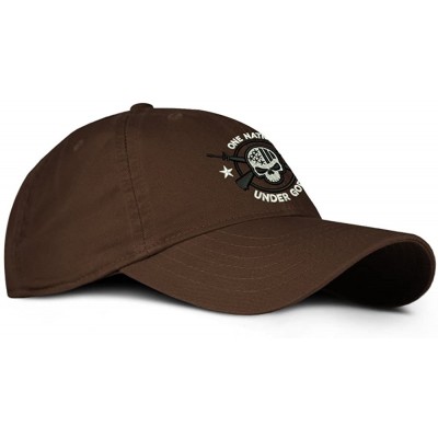 Baseball Caps One Nation Under God Military Baseball Hat - Brown - C112IFHJ5S9 $16.46