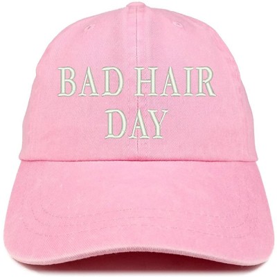 Baseball Caps Bad Hair Day Embroidered 100% Cotton Baseball Cap - Pink - CR12GZC1V2J $14.46