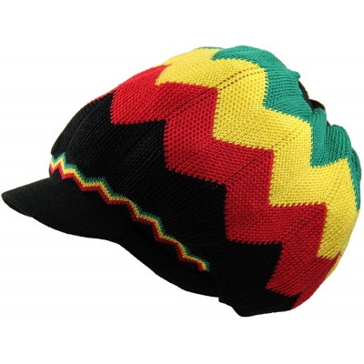 Skullies & Beanies 100% Cotton Rasta Dreadlock Light Weight Beanie Visor (XXL) - Black/Rgy - C318WRO5MX4 $16.56