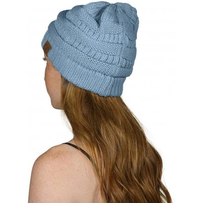 Skullies & Beanies Knit Soft Stretch Beanie Cap - Denim - C912MHFWW0D $11.63