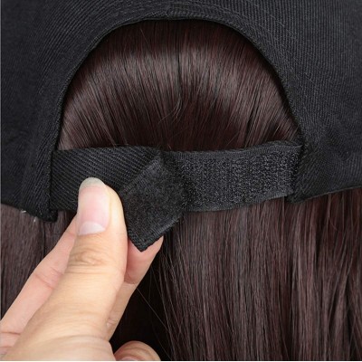 Visors Baseball Cap with Long Wavy Synthetic Hair for Women - Baseball Cap-brownish Dark Ombre Blue - C218ASCUGMQ $12.87
