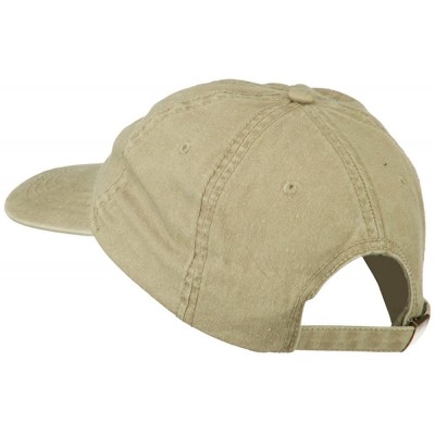 Baseball Caps Smile Face Embroidered Washed Cap - Khaki - CN11LBME0VD $20.87