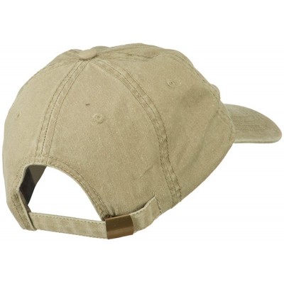 Baseball Caps Smile Face Embroidered Washed Cap - Khaki - CN11LBME0VD $20.87