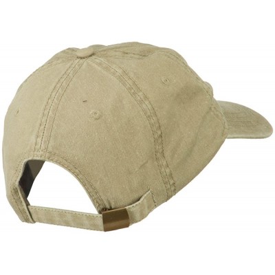 Baseball Caps Smile Face Embroidered Washed Cap - Khaki - CN11LBME0VD $20.87