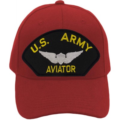 Baseball Caps US Army Aviator Hat/Ballcap Adjustable One Size Fits Most - Red - C618ICDIWDY $21.78