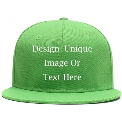 Baseball Caps Men Women Custom Flat Visor Snaoback Hat Graphic Print Design Adjustable Baseball Caps - Dark Green - CL18HCQ44...