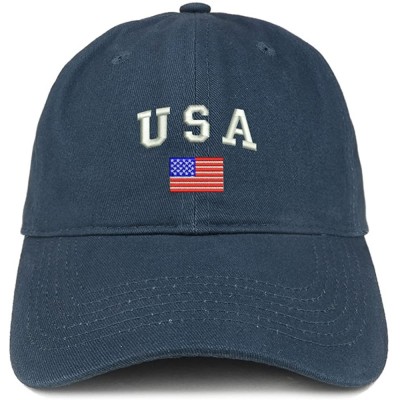 Baseball Caps American Flag and USA Embroidered Dad Hat Patriotic Cap - Navy - CL12IZK89EH $21.07