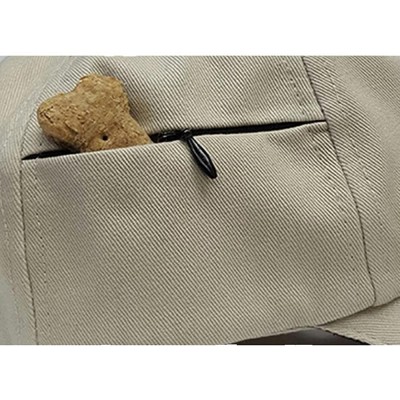 Baseball Caps Dachshund Miniature Low Profile Baseball Cap with Zippered Pocket. - Khaki - C6128IX5XJP $24.61