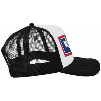 Skullies & Beanies Wyoming State Flag Classic Vintage Mesh Trucker Cap Baseball Hat Black - C8189HNIGC2 $31.79