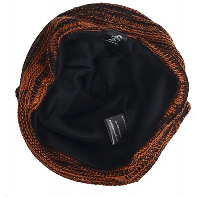 Skullies & Beanies FORBUSITE Knit Slouchy Beanie Hat Skull Cap for Mens Winter Summer - Rust With Black - CV127BBLXQR $13.48