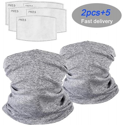 Balaclavas 2+5Soft Common Neck Gaiter Warmer Anti-dust Cover Face Scarf Winter Balaclava Scarf Cover Gray - CD197RGXD8Z $16.47