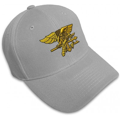 Baseball Caps Custom Baseball Cap U.S. Navy Seal Embroidery Acrylic Dad Hats for Men & Women - Gray - C418SDLZU3Z $11.63