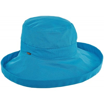 Sun Hats Women's Cotton Hat with Inner Drawstring and Upf 50+ Rating - Azure - CD11EPT13O1 $38.85