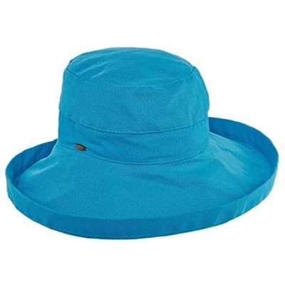 Sun Hats Women's Cotton Hat with Inner Drawstring and Upf 50+ Rating - Azure - CD11EPT13O1 $38.85