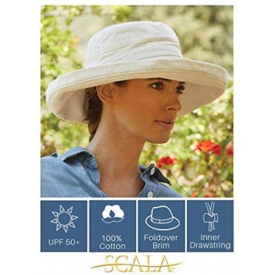 Sun Hats Women's Cotton Hat with Inner Drawstring and Upf 50+ Rating - Azure - CD11EPT13O1 $38.85