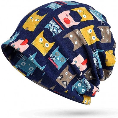 Skullies & Beanies Floral Lace Beanie Hat Chemo Cap Stretch Slouchy Turban Headwear - Blue1 - CS18R80TUK2 $8.33