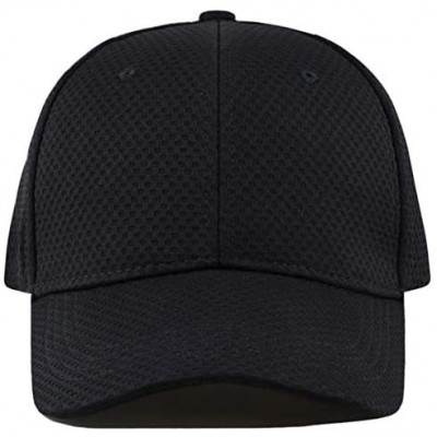 Baseball Caps Men's Curved Brim Stretch Fit Mesh 6 Panel Fitted Baseball Cap - Black - C318I8T9MD3 $7.87