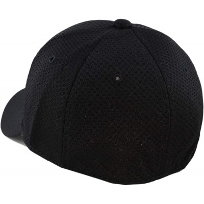 Baseball Caps Men's Curved Brim Stretch Fit Mesh 6 Panel Fitted Baseball Cap - Black - C318I8T9MD3 $7.87