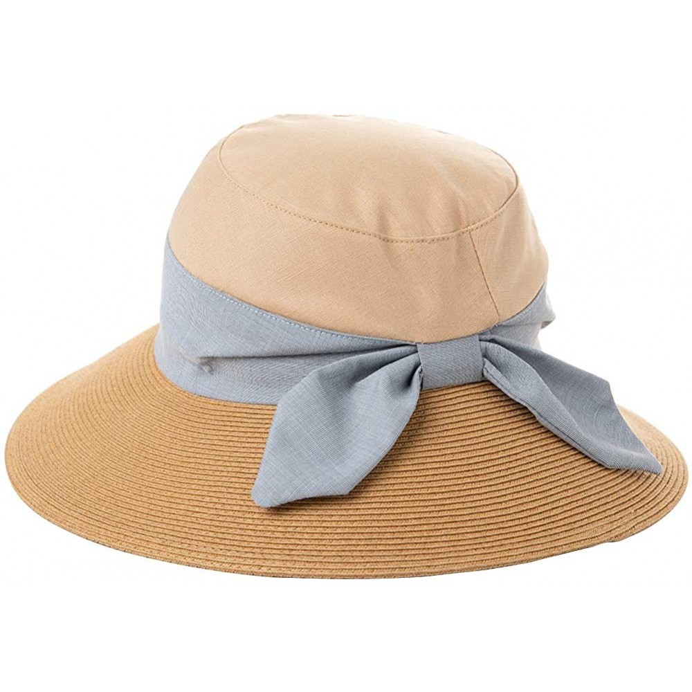 Newsboy Caps Womens UPF50+ Linen/Cotton Summer Sunhat Bucket Packable Hats w/Chin Cord - 00772_kaiki - CS18UY6IHI0 $21.07