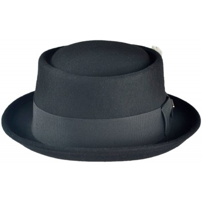 Fedoras Wool Pork Pie - Black - C6114CSB165 $38.52