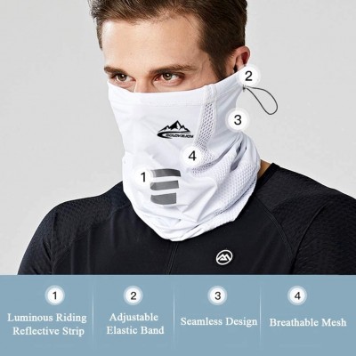 Balaclavas Unisex Seamless Face Balaclavas Adjustable - Grey(2 Pcs) - CH198R8W2AK $25.51