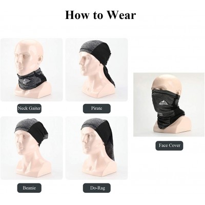 Balaclavas Unisex Seamless Face Balaclavas Adjustable - Grey(2 Pcs) - CH198R8W2AK $25.51