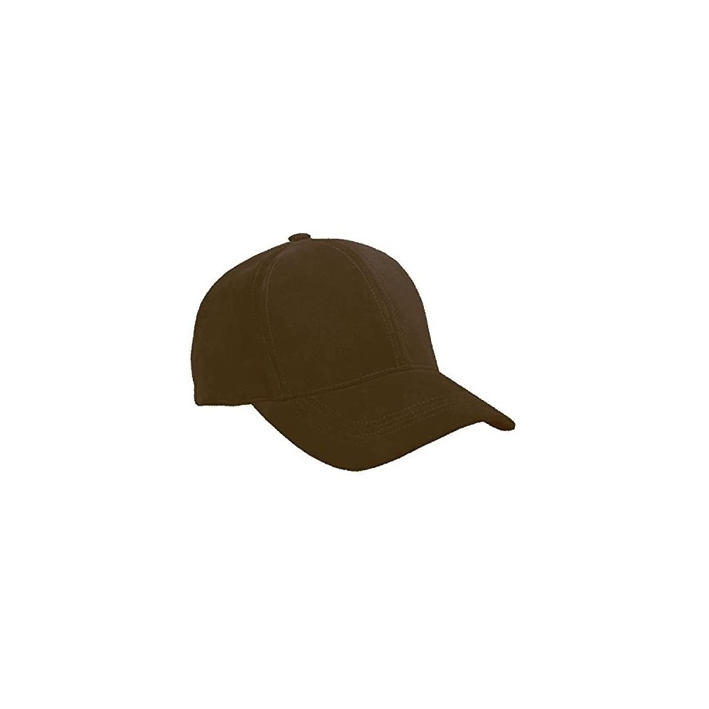 Baseball Caps Genuine Suede Leather Unisex Baseball Caps Made in USA - Dark Brown - CB11GL9IY3V $14.26