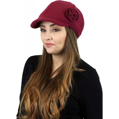 Newsboy Caps Womens Hat Newsboy Cap Fleece Winter Cancer Headwear Ladies Chemo Hat Cabbie Head Coverings Brighton - Burgundy ...