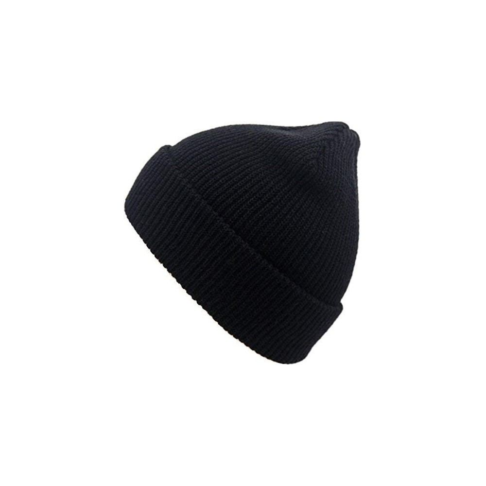 Skullies & Beanies Slouchy Beanie Hats Winter Knitted Caps Soft Warm Ski Hat Unisex - Black - CW186ZYOHZD $7.72