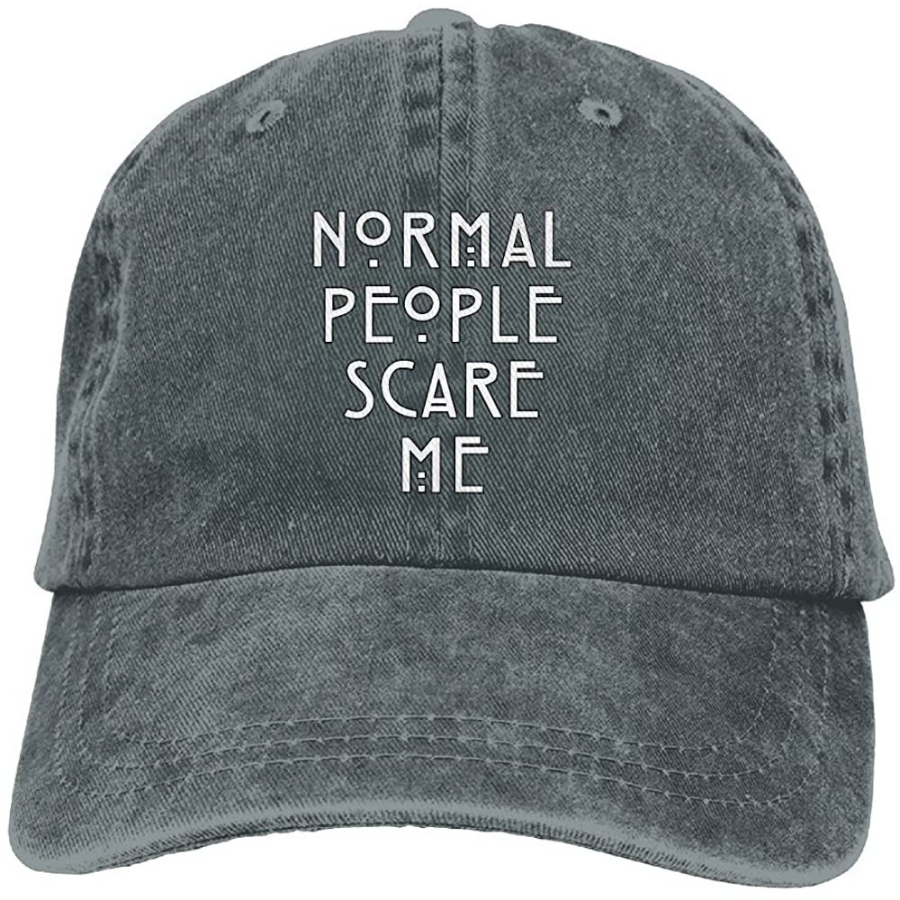 Baseball Caps Men Women Classic Denim Normal People Scare Me Adjustable Baseball Cap Dad Hat Low Profile Perfect for Outdoor ...