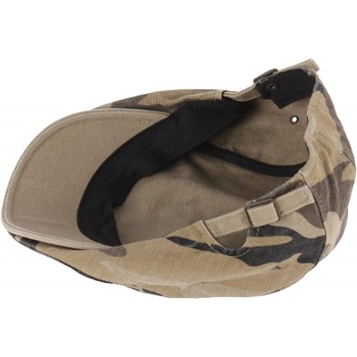 Newsboy Caps N11 New Vintage Feel Gatsby Army Fabric Camo Military Ivy Cap Cabbie Newsboy Hat - Brown - CT129DH5WF5 $29.37