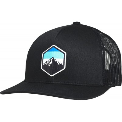 Baseball Caps Trucker Hat - Mountain Sky - Black - CR18GO8WLC4 $31.26