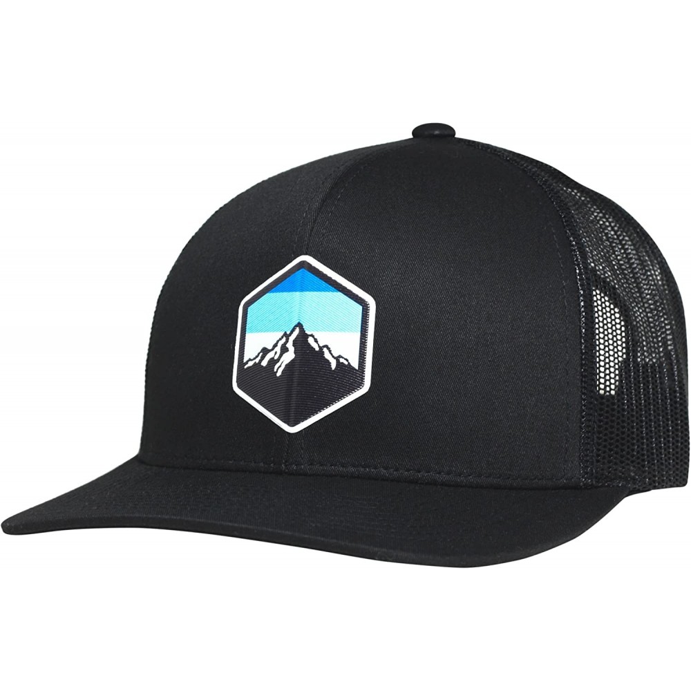 Baseball Caps Trucker Hat - Mountain Sky - Black - CR18GO8WLC4 $31.26