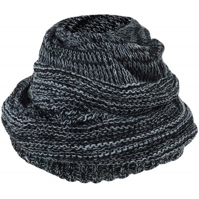 Skullies & Beanies 2 in 1 Winter Multi Knit Ponytail Slouchy Beanie Neck Warmer - Black Charcoal - CU18LRSCG7D $14.96