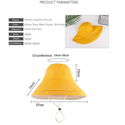 Sun Hats Women Reversible Bucket Hat UV Sun Protection Wide Brim Foldable Floppy Bucket Hat - 1yellow - CO18NZYQS7K $13.67