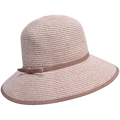 Bucket Hats Womens Straw Woven Summer Bucket Sun Hat A418 (Khaki) - CW17YENR2QT $16.45