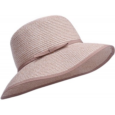 Bucket Hats Womens Straw Woven Summer Bucket Sun Hat A418 (Khaki) - CW17YENR2QT $16.45